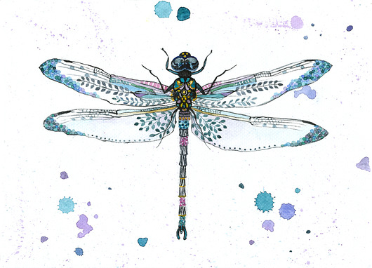 Ważka deco, 21x30 cm, A4 JUST ILUST Justyna Małczak