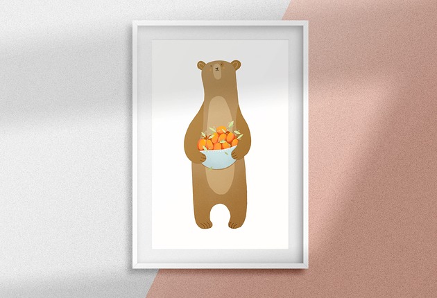 grafiki i ilustracje Plakat dziecięcy "Miś" format A3