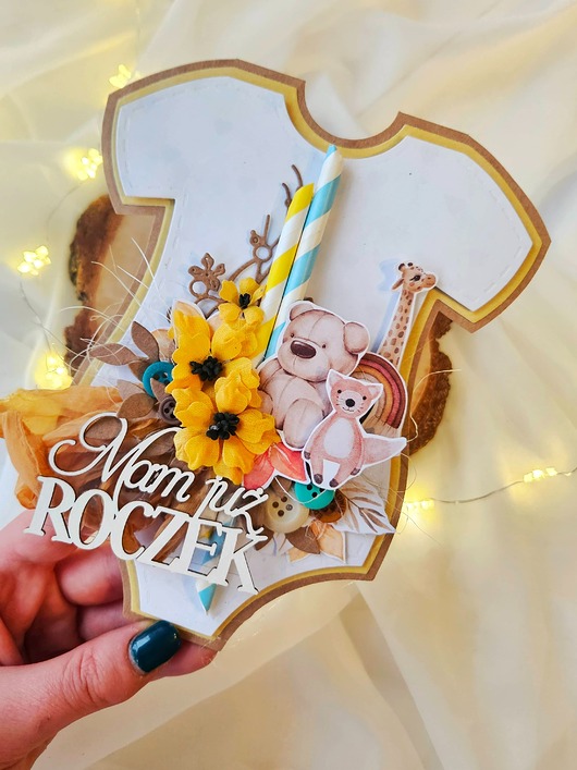 kartki scrapbooking Kartka w kształcie dziecięcego body bodziak 4