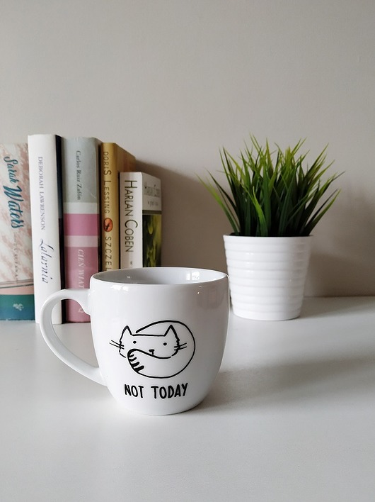 kubek z leniwym kotem / not today MUKI design
