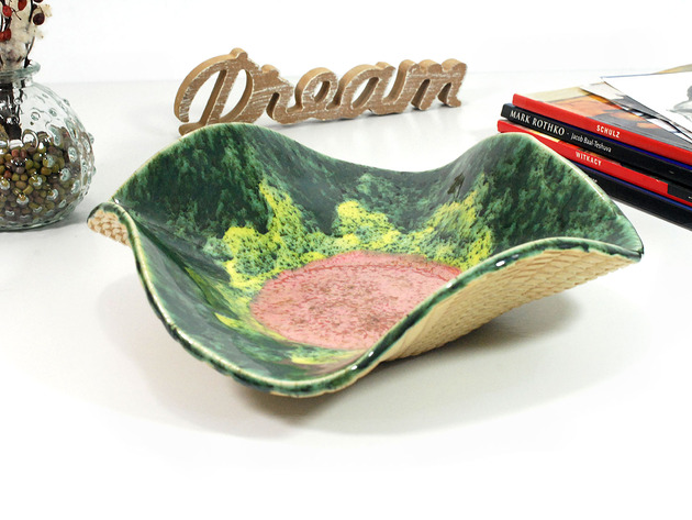 miski i misy Ceramiczna misa dekoracyjna kwiat - do salonu, łazienki lub sypialni