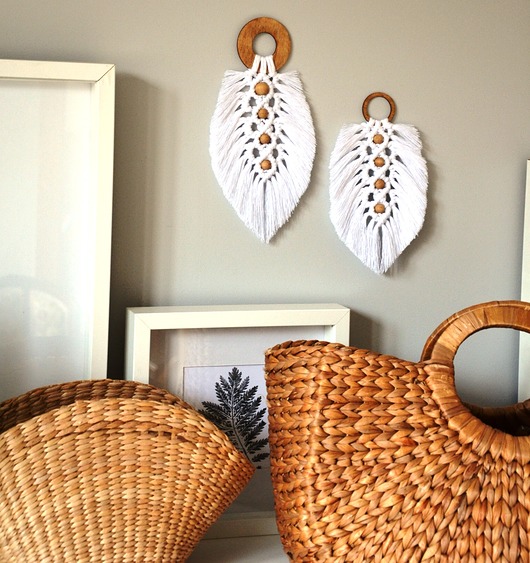 2 x piórko makrama Wooden Love