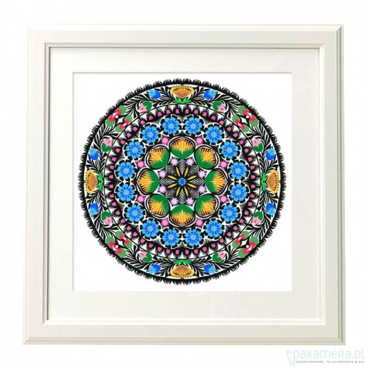 mandala mgnienie WIOSNY I (w ramie) na ludowo