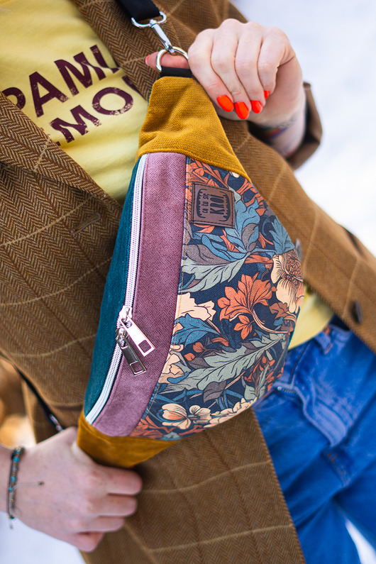 saszetka nerka Pastelowa nerka damska mała saszetka AKWARELOWE MARZENIE