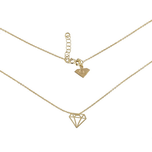 Srebrny pozłacany naszyjnik diament 925 ATdiament