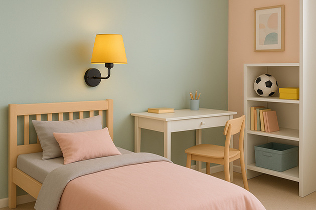 lampy do pokoju dziecka Kinkiet dziecięcy z abażurem RIMINI KIDS w pastelowej kolorystyce