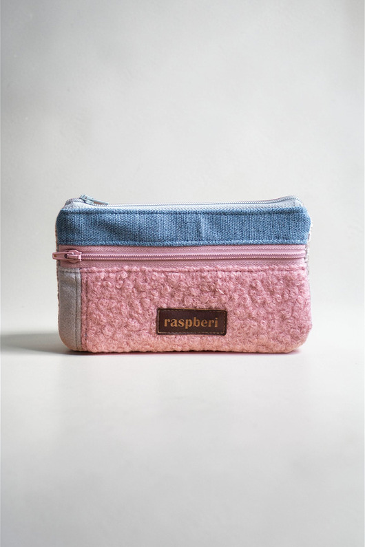 portfele damskie Niebiesko-różowy portfelik