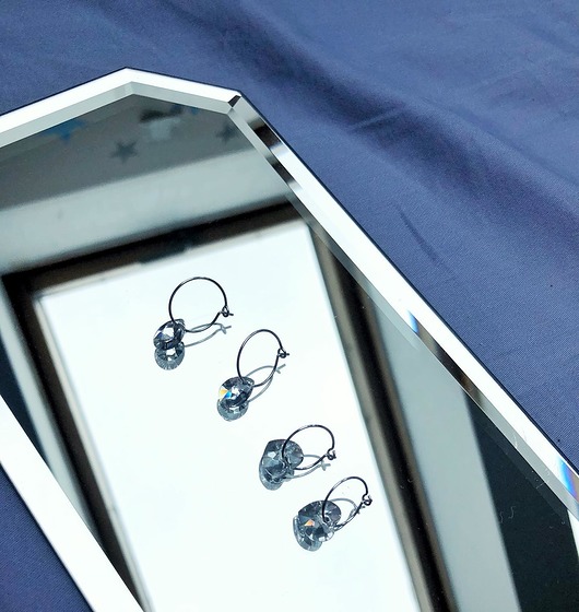 kolczyki srebrne Srebrne kolczyki z kryształem Swarovski serduszko