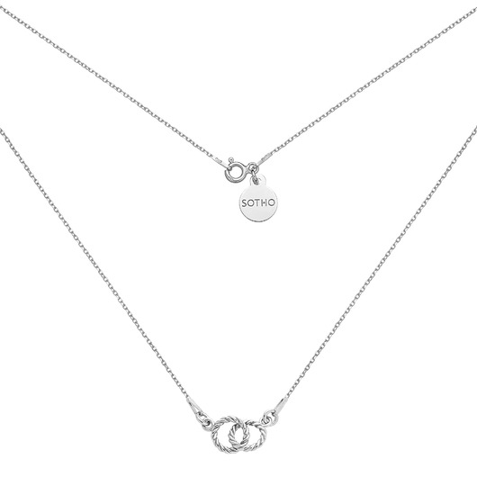 srebrne naszyjniki Srebrny naszyjnik z dwoma kółeczkami