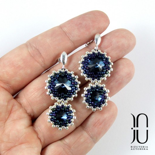Kolczyki z kryształami Swarovski - Montana średn Justyna Jurczyk