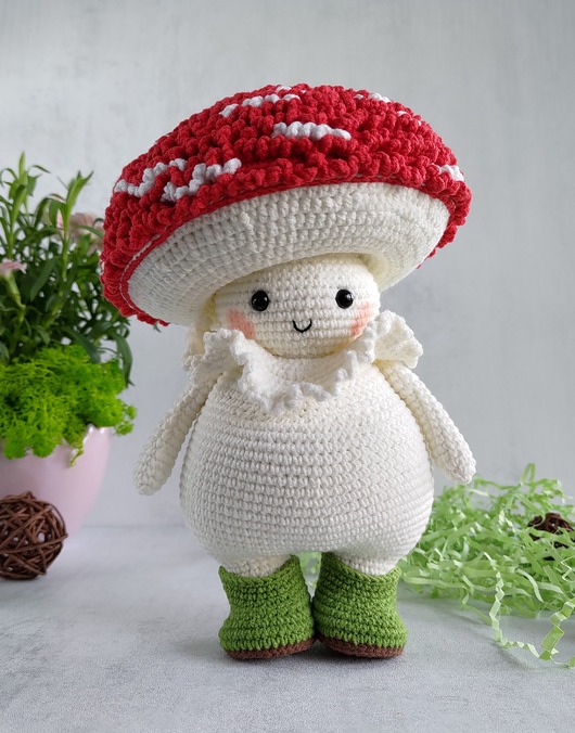 misie i maskotki Maskotka muchomorek, Grzybek , Dekoracja domu, Prezent dla dziecka