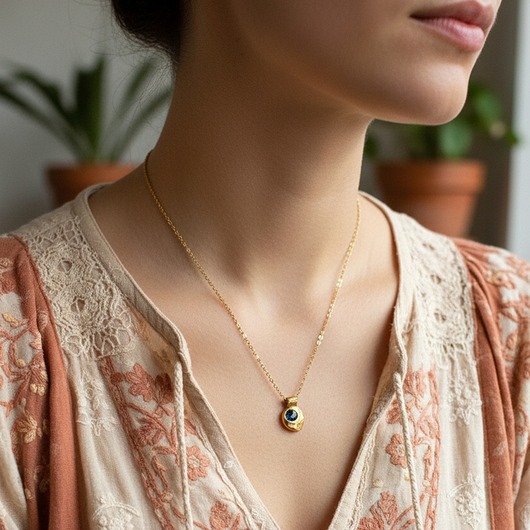 złote naszyjniki Naszyjnik ze Szklanym Oczkiem