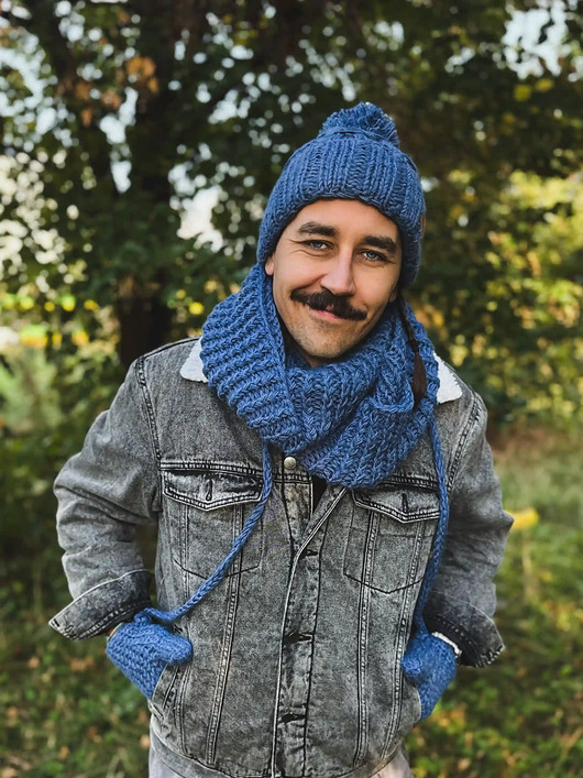 czapki i kapelusze męskie Męska czapka MERINO Euforia Ciemny niebieski