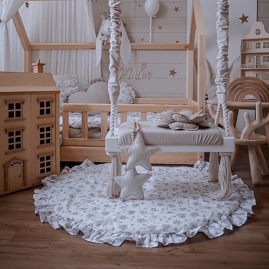 pokój dziecka - różne Mata do zabawy Vintage Flowers z falbanką PZ