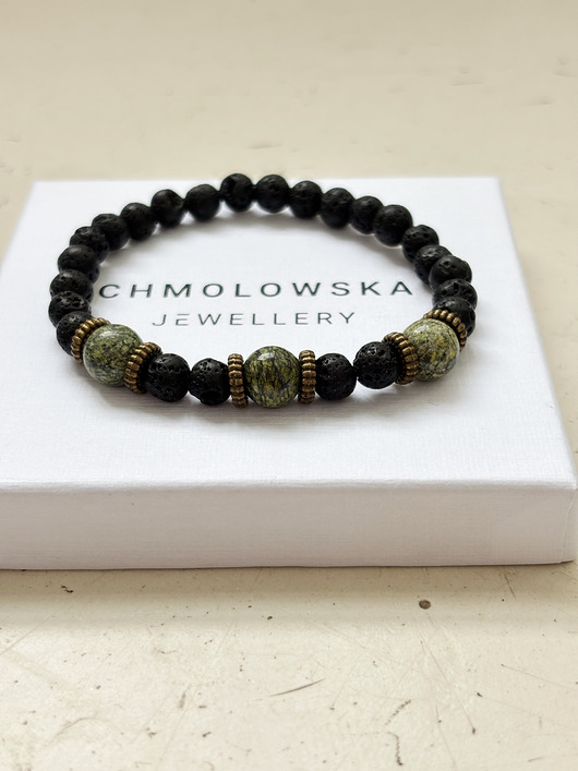 biżuteria męska Bransoletka  męska Serpentynit