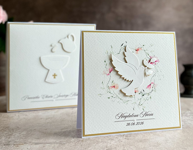 kartki, zaproszenia na chrzest Kartka na chrzest z pudełkiem i kopertą, 73A