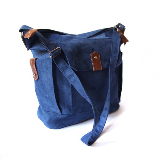 torba -navy blue&brown&dots - elfagado