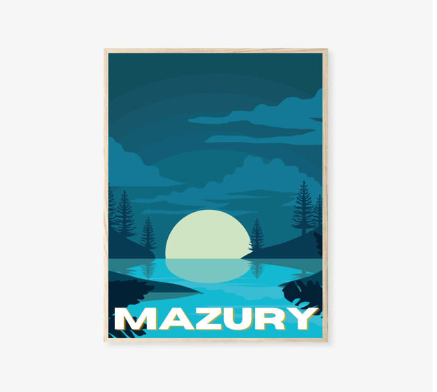 grafiki i ilustracje PLAKAT Mazury, Polska, natura, Jezioro