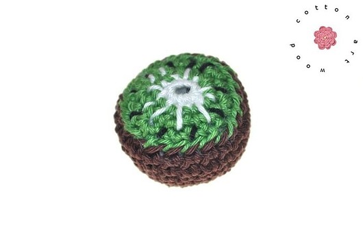 Owoce szydełkowe - kiwi Cotton Art Wood
