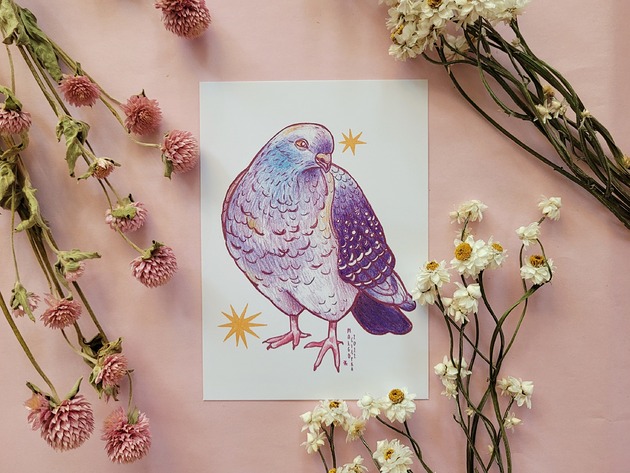 kartki okolicznościowe - wydruki Gołąb pocztówka/miniprint A6