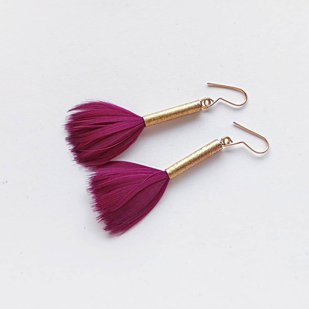 kolczyki z piórami PIÓRKO kolczyki