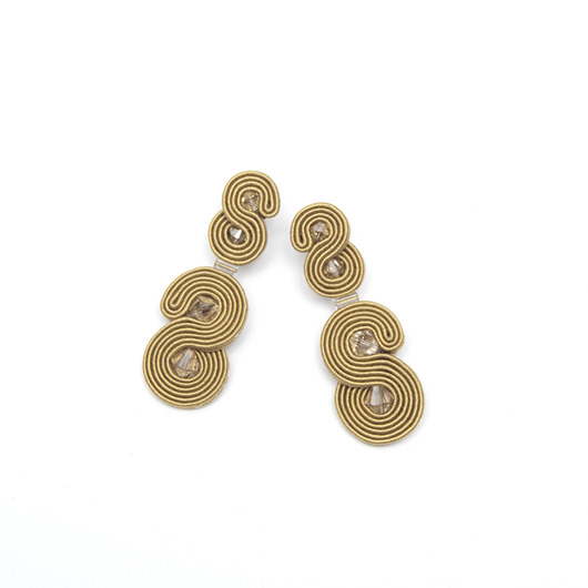 kolczyki soutache Kolczyki - Złoty Medium