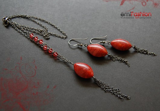 Koral czerwony w oksydzie MAREMI Jewelry