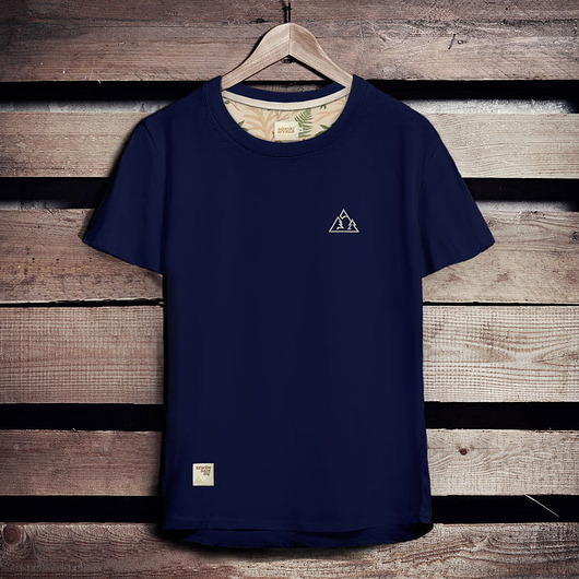 t-shirty męskie Koszulka męska z haftem SZCZYT granatowa
