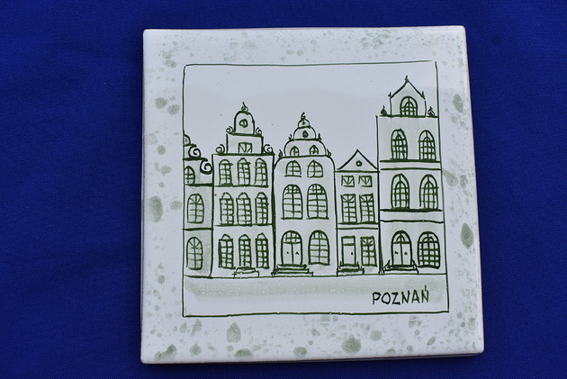 podkładki do kuchni Kafel ręcznie malowany - Kamieniczki Poznań