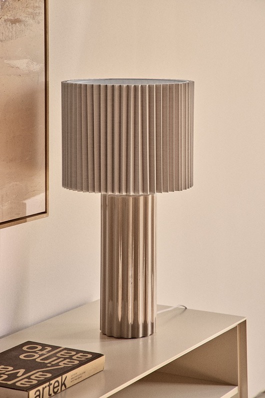 lampy wiszące Lampa stołowa z ceramiki i tkaniny Marvila 60 cm kremowa