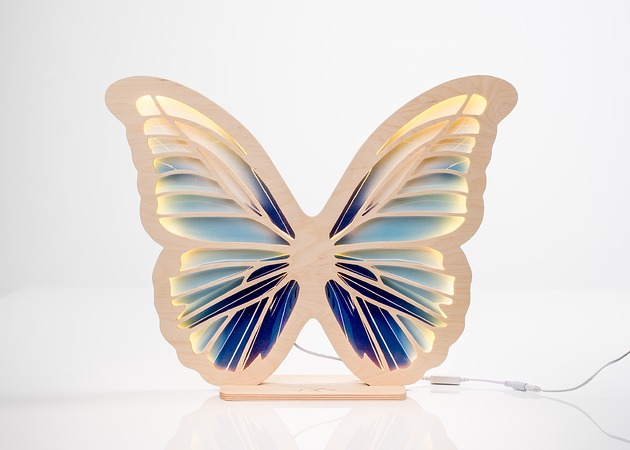 dekoracje świetlne Lampka UNKY Motyl lazurowy