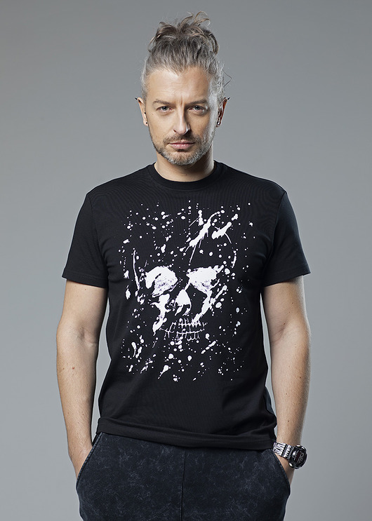 t-shirty męskie T-shirt męski czaszka czarny