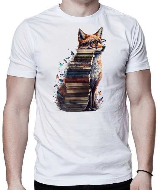 t-shirty męskie Koszulka lis książki fantasy