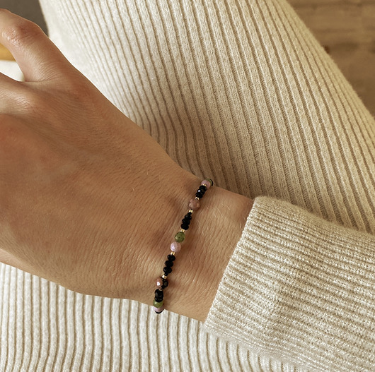 bransoletki z kamieni naturalnych Świadomość -  Amuletka z Rodonitem i Jadeitem