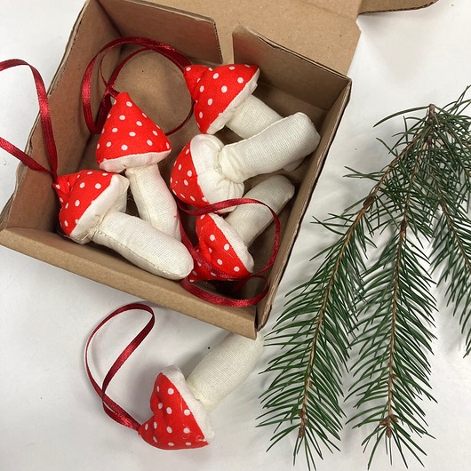 ozdoby choinkowe Muchomorki na choinkę 6 sztuk