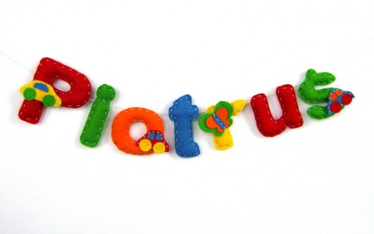 Literki z filcu - PIOTRUŚ locoloro