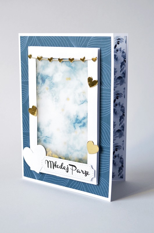 kartki scrapbooking Kartka Ślubna z Serduszkami  Młodej Parze