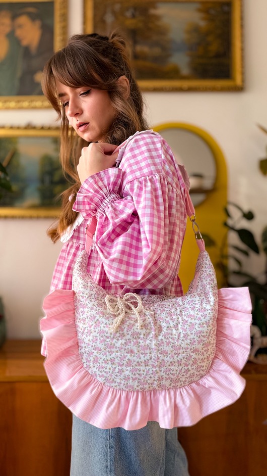 torby na ramię Torebka Słodziara różowa łączka