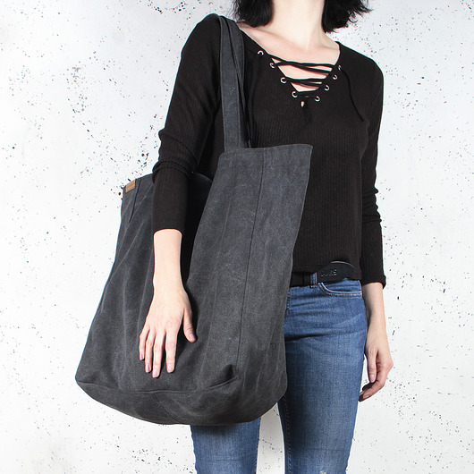 torby XXL Big Lazy bag torba czarna na zamek / vegan / eco
