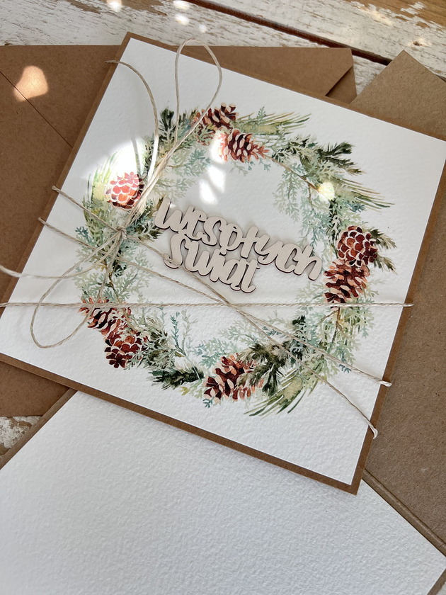 kartki świąteczne Wyjątkowa ręcznie robiona kartka świąteczna na Boże Narodzenie