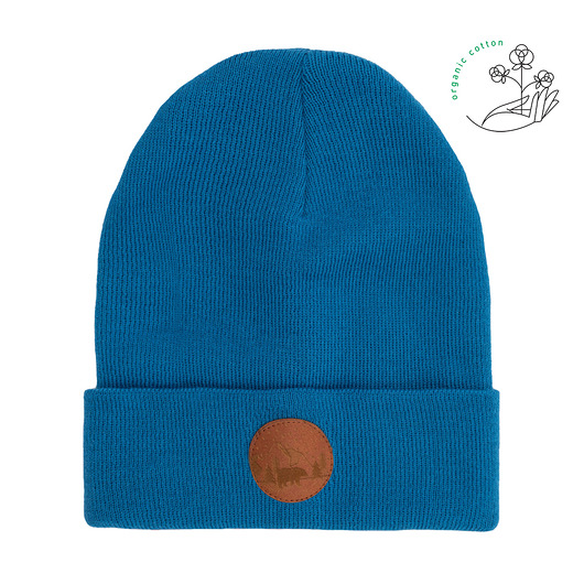 czapki i kapelusze męskie Czapka beanie z bawełny organicznej szafirowy