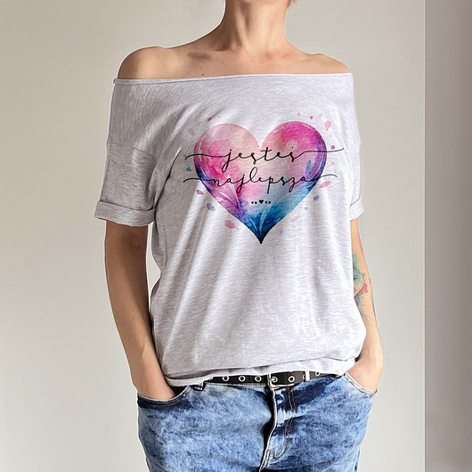 t-shirt damskie Jesteś najlepsza Szary Oversize