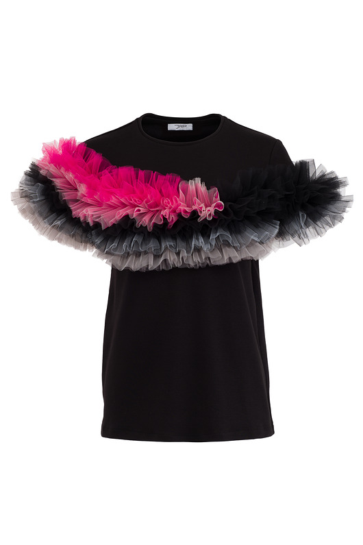 t-shirt damskie T-shirt z tiulem