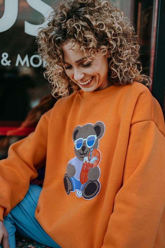 bluza bez kaptura damska Bluza  oversize Aperol Teddy