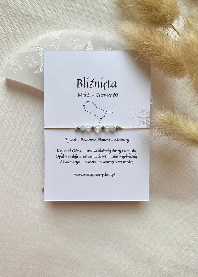 bransoletki z kamieni naturalnych Bransoletka zodiakalna Bliźnięta