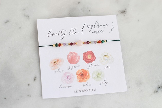 bransoletki na sznurku Kwiaty dla Ukochanej na Walentynki! Bransoletka z życzeniami