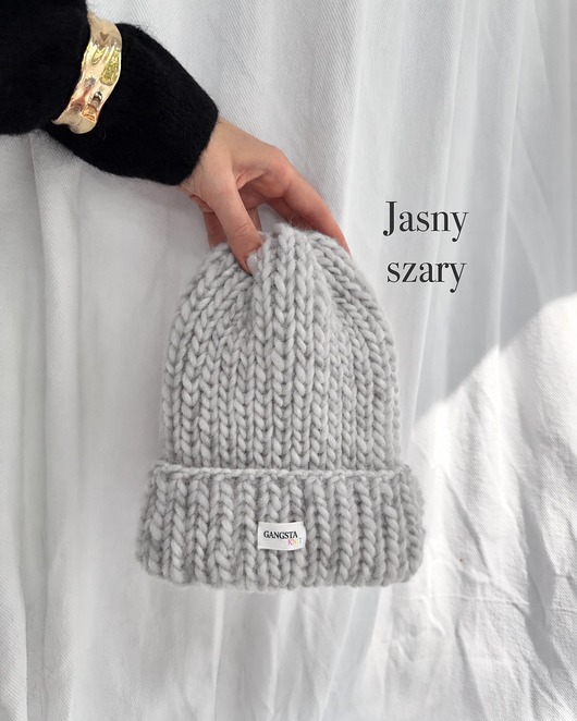 czapki damskie Czapka Lily 100% wełna *jasny szary*