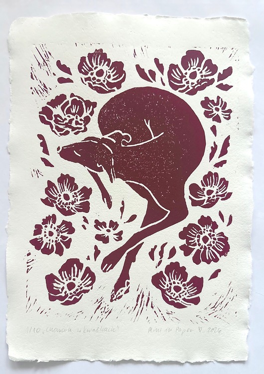 grafiki i ilustracje Linoryt -  Chart w kwiatkach