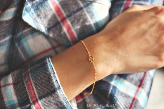 bransoletki złote 16k Gold Plated Tiny Karma Bracelet