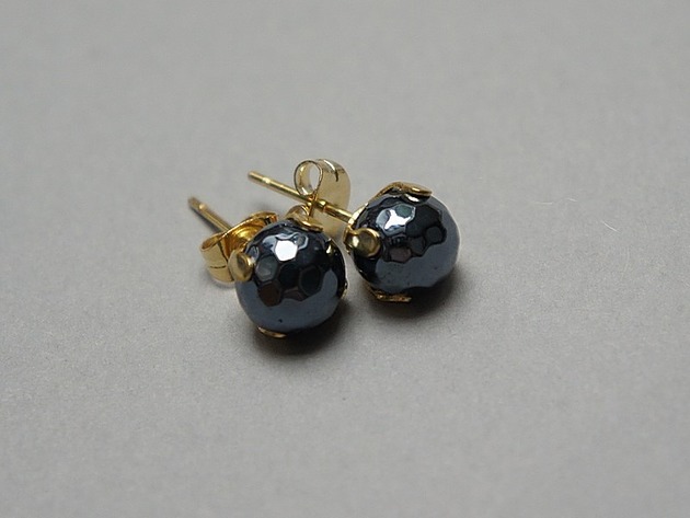 kolczyki z kamieniami Dots - onyks /alloys collection/ - sztyfty